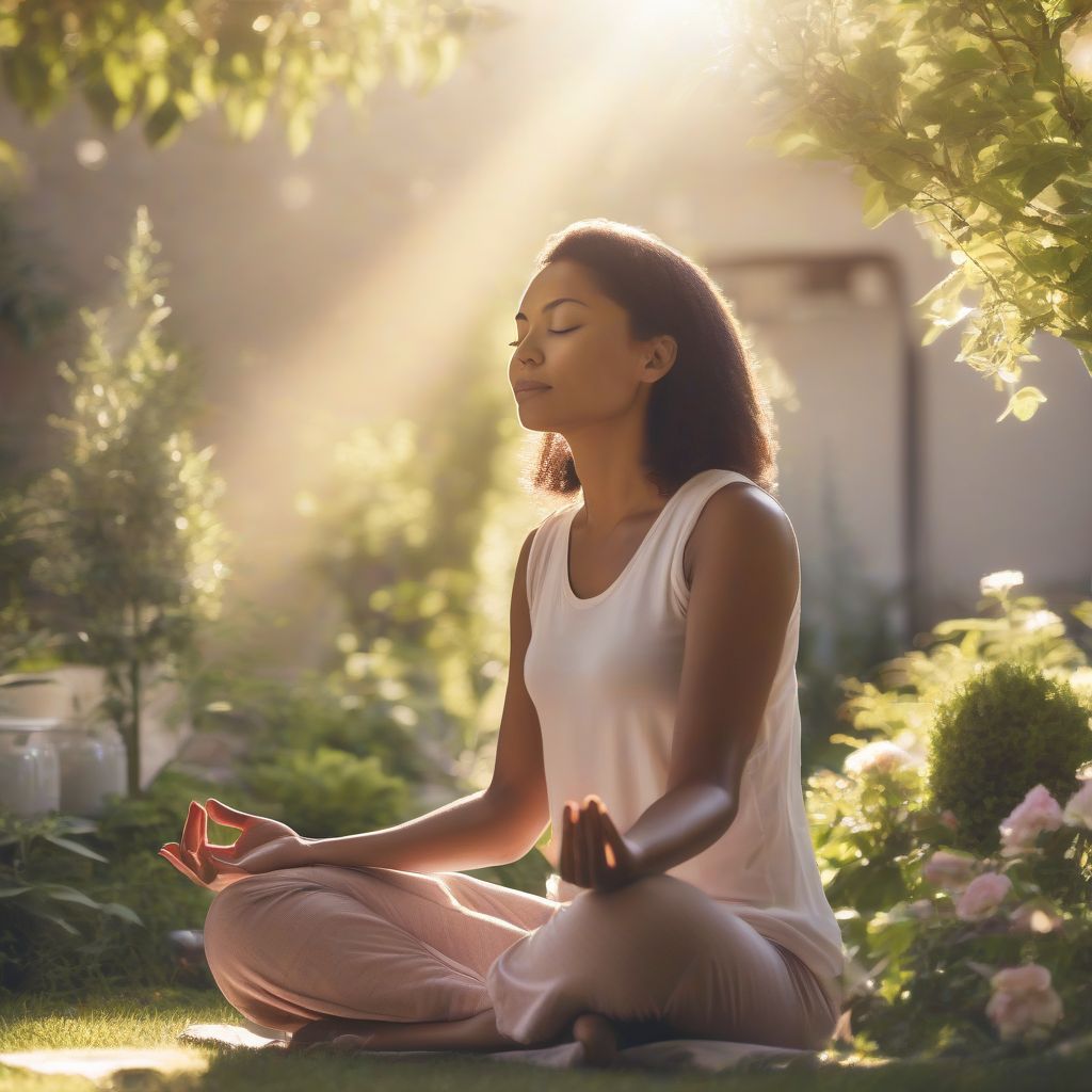 Mindful Woman Meditating Outdoors