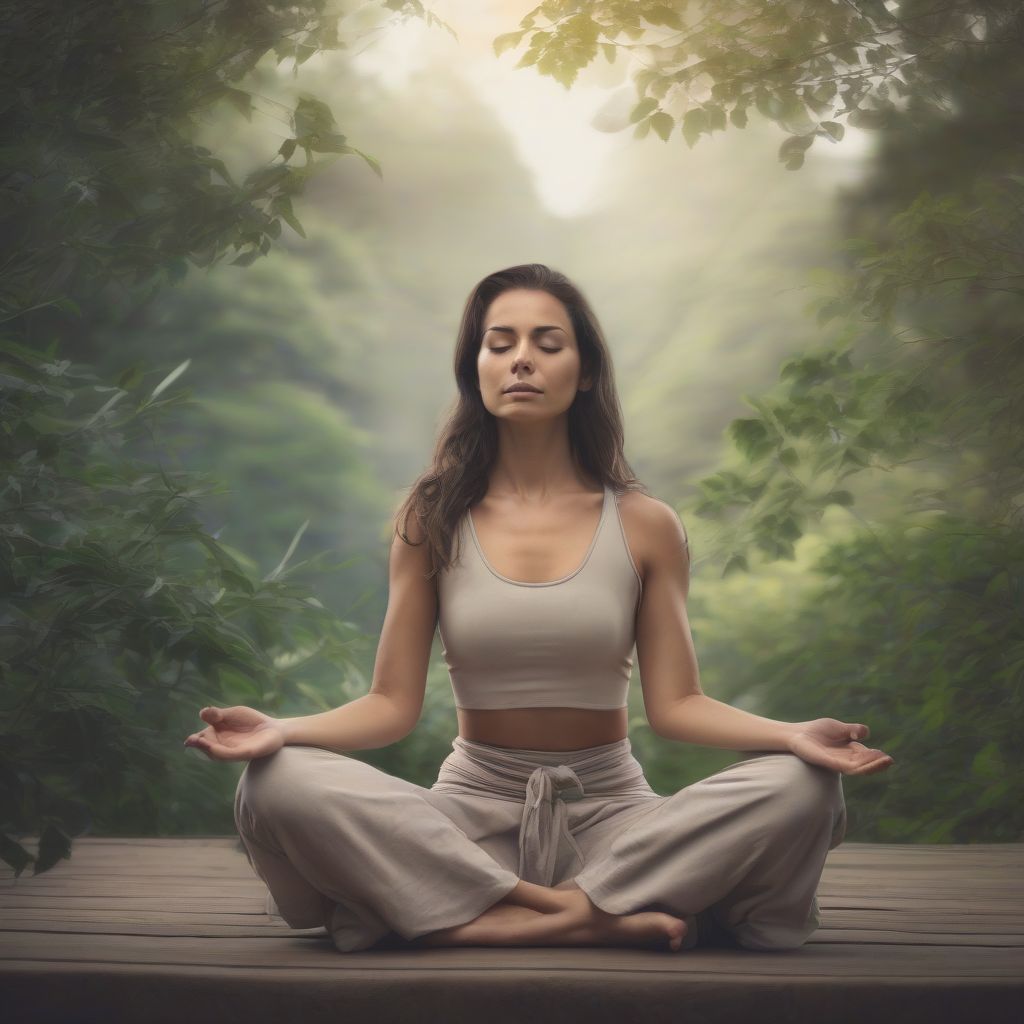 Woman Meditating Peacefully